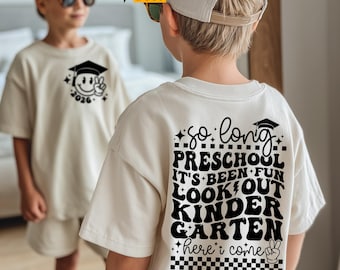 Graduado de preescolar 2026 SVG, PNG, Adiós preescolar, Kindergarten ¡Aquí vengo! SVG, Camiseta de regreso a clases para niños SVG, para Cricut, Sublimación