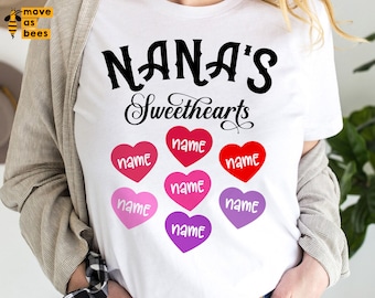 Nana's Sweethearts Svg, Png, Grandma Personalized Shirt Svg, Nana Valentine's Day Svg, Mother's Day Svg, Birthday, for Cricut, Sublimation