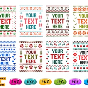 Ugly Sweater Svg Bundle Svg, PNG, 8 Templates + Ugly Sweater Font Svg for Cricut, Silhouette Dxf, Vinyl Cutters, Sublimation, Printer, HTV