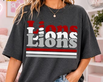Lions Team Spirit SVG, Retro School Mascot PNG
