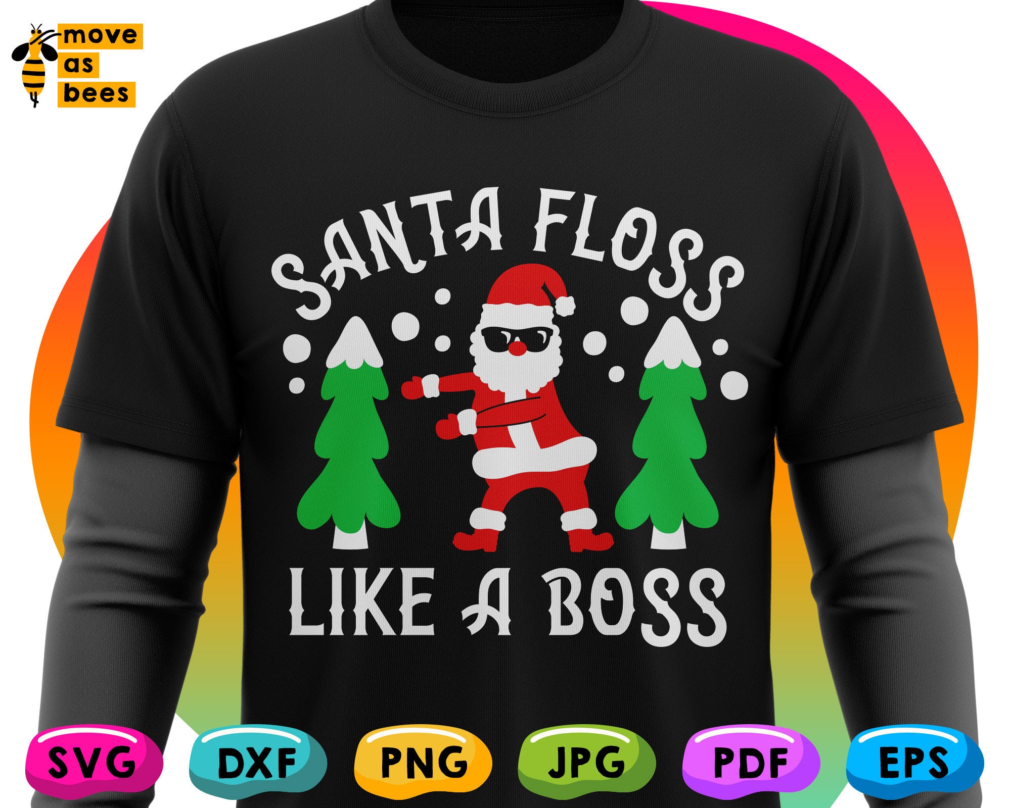 Santa Floss Like A Boss Svg Flossing Santa Svg Christmas Svg