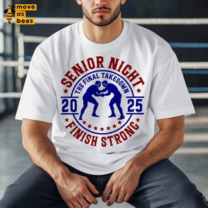 Lutte senior nuit 2025 Svg, PNG, famille, papa, maman senior chemise de nuit Svg, conception bleu bordeaux, Cricut, sublimation, transfert par presse à chaud