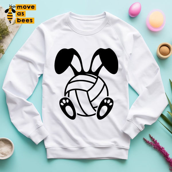Volleyball Bunny Svg, Png, Volleyball Easter Svg, Easter Volleyball Shirt Svg, Sport Ball with Bunny Ears, Feet, for Cricut, Sublimation,HTV