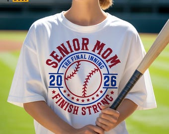 Baseball Senior Mom Svg, Png, Senior Class Of 2026, Baseball Mom Svg, Baseball Season, Senior Night Mom Shirt Svg, Cricut, Sublimation