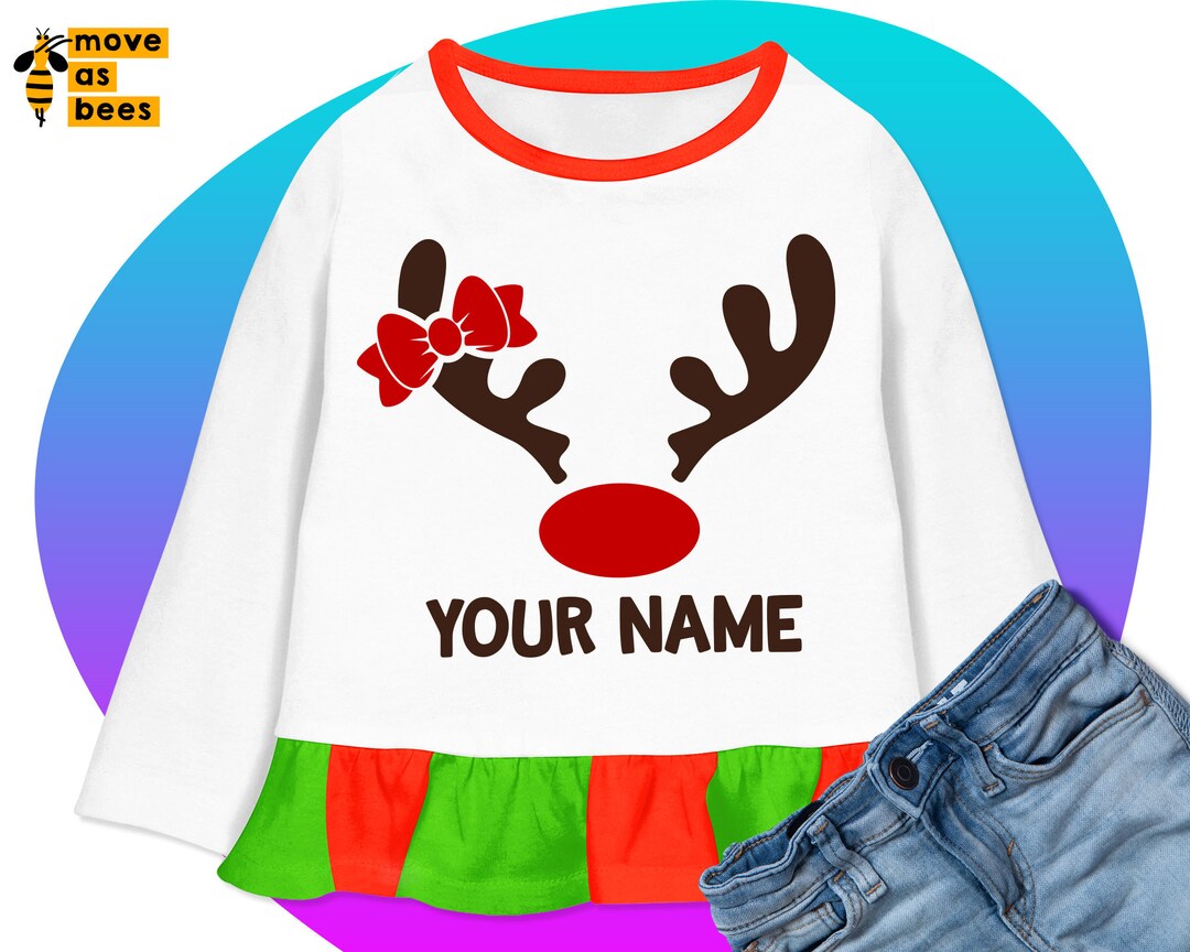 Mädchen Rudolph Svg rote Nase Hirsch Svg Weihnachten Mädchen Etsy Schweiz