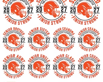 Senior Football PNG, SVG, Class of 2027, Senior Night Family Bundle (Digital Download)