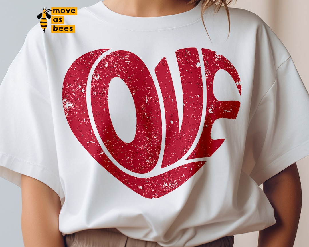 LOVE Heart Svg, LOVE Png, Distressed ONLY Png File, Retro Love Png ...
