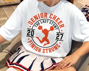 Senior Cheer SVG, PNG, Class of 2027, Cheerleader Shirt Design (Digital Download)