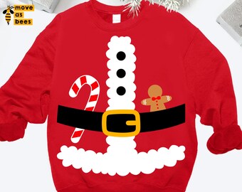 Santa Claus Shirt Svg, Png, Santa Costume Svg, Christmas Shirt Svg for Adult or Baby, Boy, Man, Dad, Grandpa, Cricut, Sublimation Template