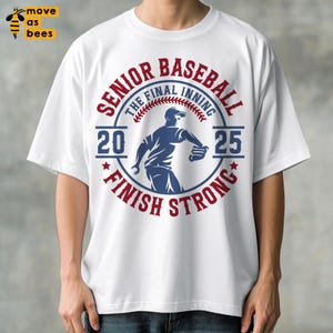 Senior 2025 Baseball SVG, PNG, Linkshänder Werfer, The Final Inning Finish Strong, Klasse von 2025 Baseball Shirt SVG, Cricut, Sublimation