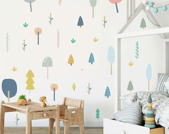 Trees Wall Stickers Removable Decals Nursery Decoration Murals Bedroom Home Decor Colourful Play Room Baby Shower Birthday Christmas Gift