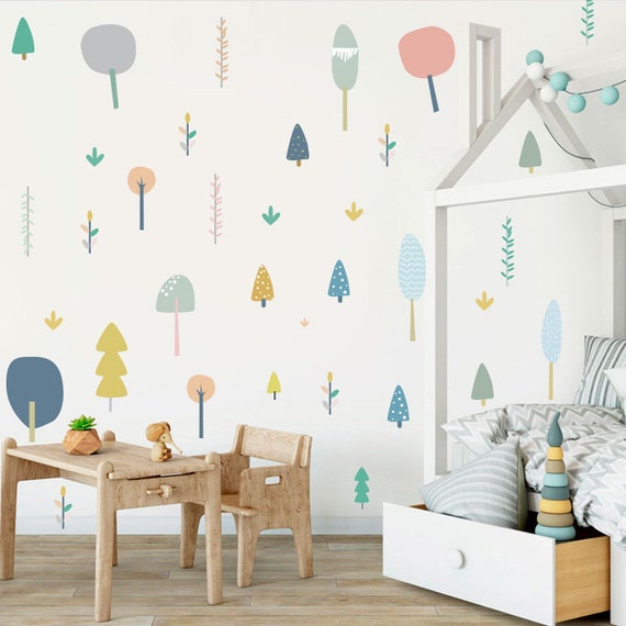 Trees Wall Stickers Removable Decals Nursery Decoration Murals Etsy