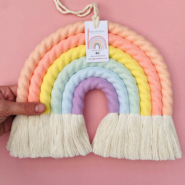 Rainbow Wall Hanging Decoration Pastel Nursery Decor Easter Baby Shower Gift