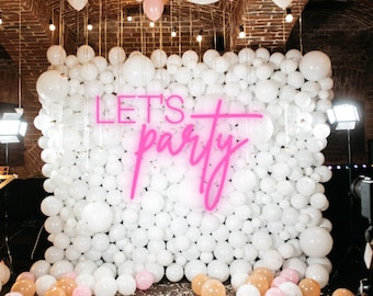 Let's Party Neon Sign, Bar Neon Sign, Neon Wedding Sign, Birthday Sign, Wedding Backdrop, Bar Backdrop, Neon Party Sign, Party Backdrop