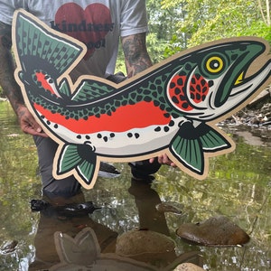 Trout stream coffee store table for sale