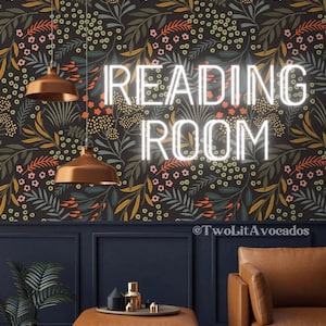 Reading Room Neon Sign, Custom Neon, Modern Boho Home Decor, Bedroom Sign, Personalized Quote Decor, Newlywed Decor, Home Warming Gift, Sign