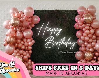 Happy Birthday Neon Sign, Birthday Neon Sign, Neon Party Backdrop, Party Neon Sign, Customized Neon Sign, Personalizable Neon Sign, Birthday