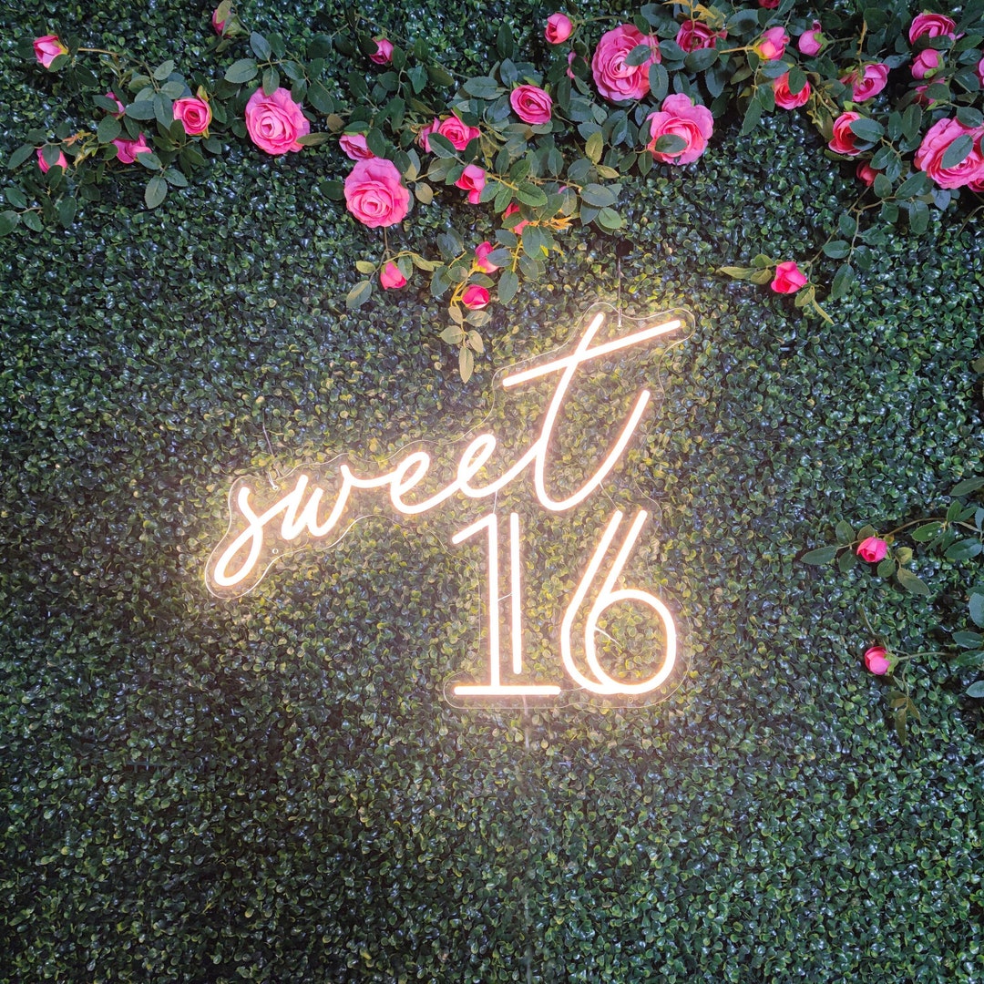 Sweet 16 Neon Sign, Custom Neon, Teen Neon Name Sign, Sweet 16 Party