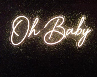 Oh Baby Neon Sign, Baby Shower Neon Sign, Neon Baby Shower Backdrop, Boho Baby Shower, Neon Baby Shower Decor, Modern Baby Shower Neon Sign