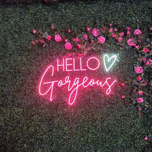Hello Beautiful Neon Sign, Bridal Party Neon Sign, Bridal Neon Sign ...