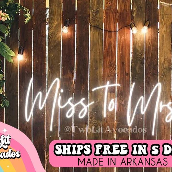 Letrero de neón de señorita a señora, letrero de neón de fiesta nupcial, letrero de neón nupcial, letrero de despedida de soltera, decoración de despedida de soltera, letrero de fondo de novia