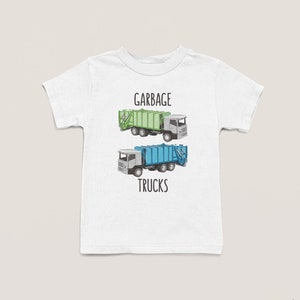 Garbage Trucks Shirt for Toddlers and Baby - Graphic Tee with Green Trash Truck Direct to Garment