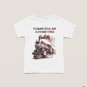Steam Train Transportation Shirt for Kids and Adults - Ready for an Adventure Railroad Locomotive Watercolor T-Shirt for Toddlers