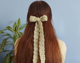 Patrón de cinta de mohair a crochet: lazo y corbata para principiantes (patrón PDF)