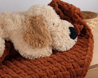 Dog Blanket Pattern Chunky Soft Warm Natural Pet Blanket Easy Pattern