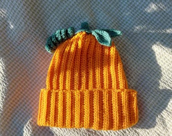 Patroon gehaakte pompoenbeanie: herfstoogsthoed met maattabel (pdf-patroon)