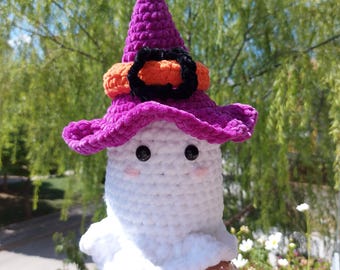 Patroon gehaakt spook met heksenhoed: Halloween-pluche (pdf)