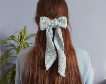 Mohair Hair Bow Crochet Pattern: Beginner-Friendly Ribbon Accessory (PDF Pattern)