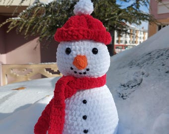 Padrão de pelúcia de boneco de neve de crochê: decoração de Natal para iniciantes (padrão em PDF)