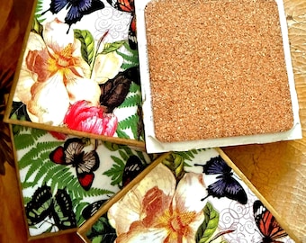 CERAMIC decoupage COASTERS