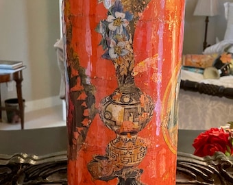 Southwestern Themed decoupage Vase
