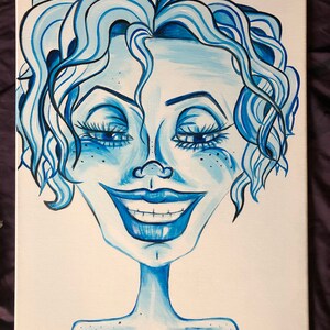 Blu Woman / 16&quot; x 20&quot; pittura acrilica su tela / &quot;She&quot; Collection