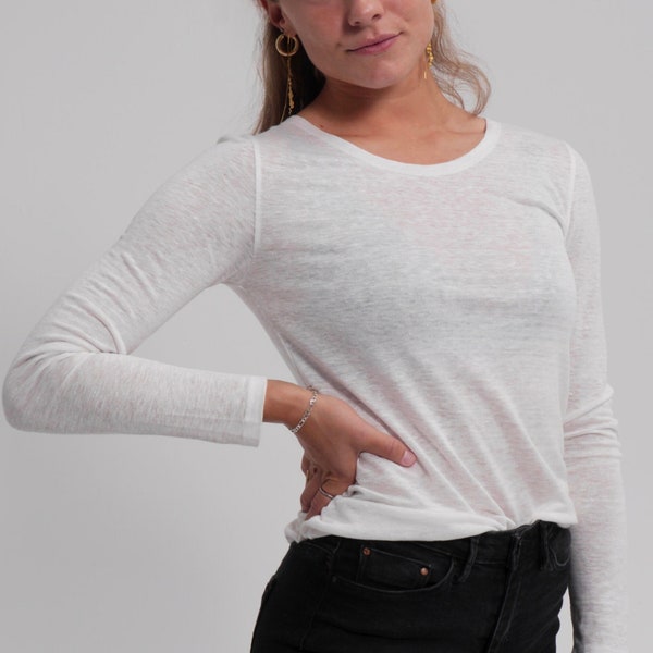 Chemise bio à manches longues pour femme 100 % chanvre