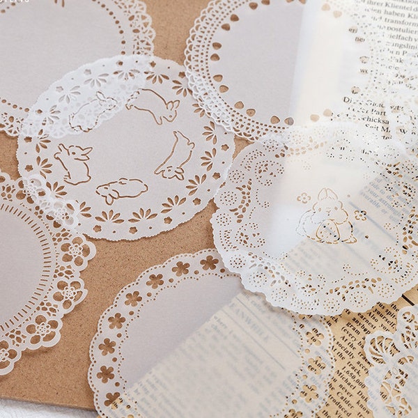 NEW || Doilies Sheet 15pcs/3 Patterns/pack |Tracing paper Lace Doilies, Scrapbook Paper Material, Penpal Supplies, Bujo Supplies. Free Gift.