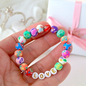 Girls Friends Bracelet, Best Friends Gift, Love Bracelet, Flower Bracelet, Gift For Girls, Personalized Gift, Name Bracelet, Flower Girl