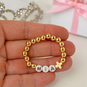14K Gold Cross Baby Bracelet, Girls Personalized Bracelet, Baby Shower Gift, First Communion Gift, Toddler Newborn Bracelet, Baptism