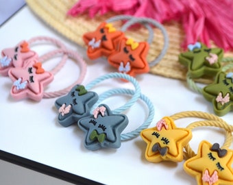 Elastici per capelli Twinkle Star: elastici per capelli sottili, bomboniere - set da 2