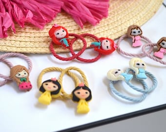 2 Princesse Bébé HairTies, Filles Cravates cheveux fins, Ariel Blanche-Neige Cravates cheveux gelés Tout-petit, Filles Cheveux Élastiques, Retour à l’école , Enfants Tout-petit