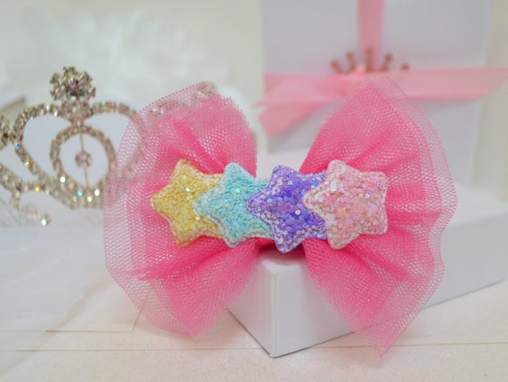 10 Fermagli Per Capelli Bambine - Set Di Clip A Fiocco, Fiore E Corona, Rosa, Antiscivolo, Accessori Regalo Per Baby Shower