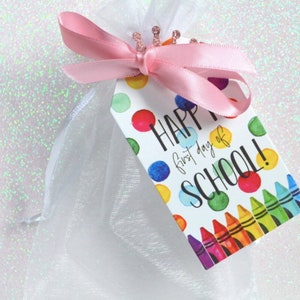 First Day School Mother & Daughter Gift, Rainbow Glass Seed Glossy Personalized Name Bracelet, Girl Bracelet, Baby Shower Gift, Mama Mini image 5