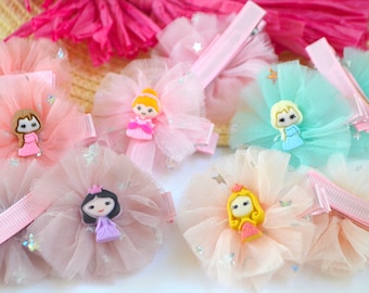 Sparkle Princess Hair Bow Clip, Tulle Party Favor