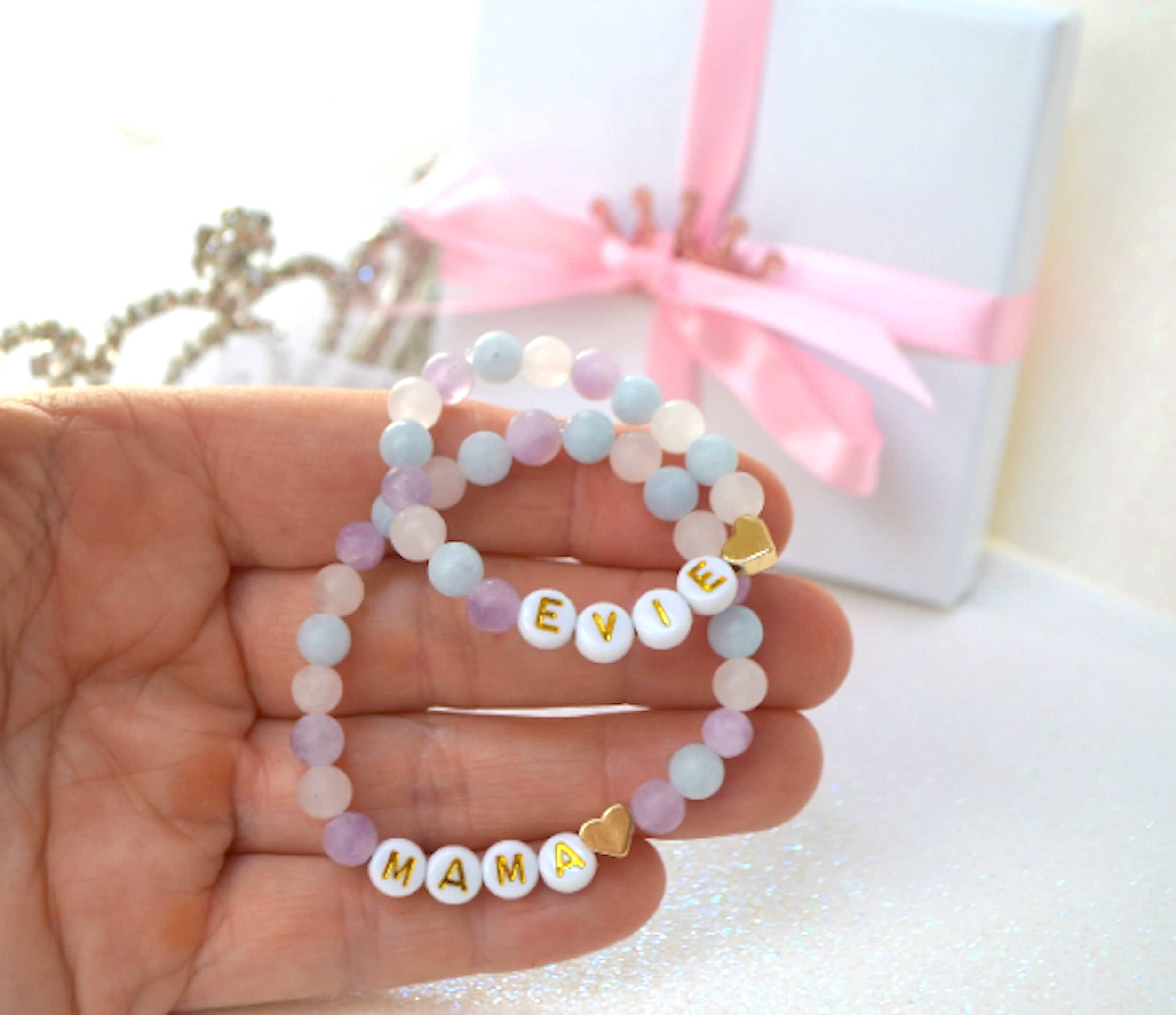 Mama & Baby Bracelet, 18K Gold Heart, Mothers Day, Girls Baby Shower Gift, Mother Daughter Personalized Bracelet, Mom Baby, Gift For Girls
