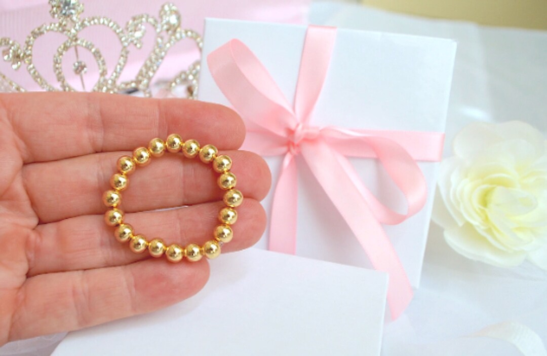 9ct Gold Cubic Zirconia Baby/Kids Stud Bracelet