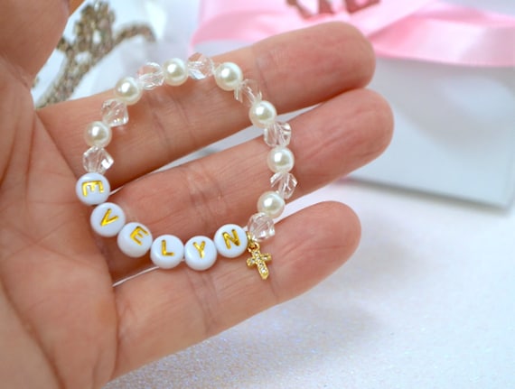 Baby pearl cheap bracelet with name
