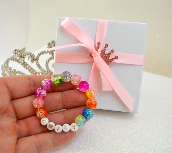 Rainbow Girls Bracelet, Best Friends, Kids Name Bracelet, Personalized Bracelet Kids, Sparkle Unicorn Toddler Bracelet, Gift For Girls
