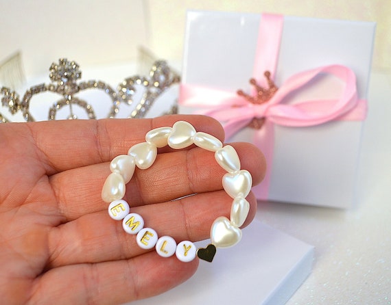 Buy Sterling Silver Pink & White Freshwater Pearl Bracelet, With Optional  Initial Coin Charm Personalized Girl, Infant, Classic, Keepsake Gift Online  in India - Etsy